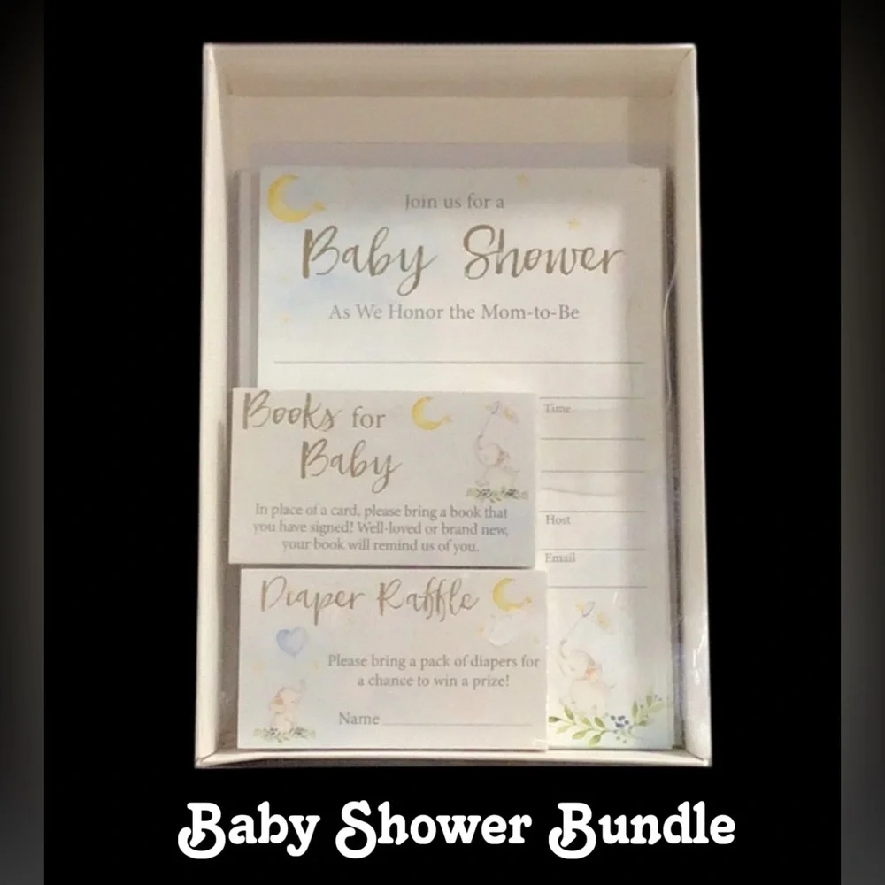 Kate Aspen Baby Invitation Bundle of 25 Invitations/Envelopes, and‎ Inserts